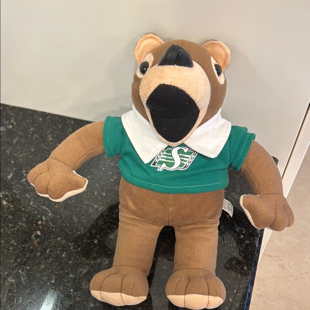 Saskatchewan Roughriders stuffed gainer mascott. Size 14”